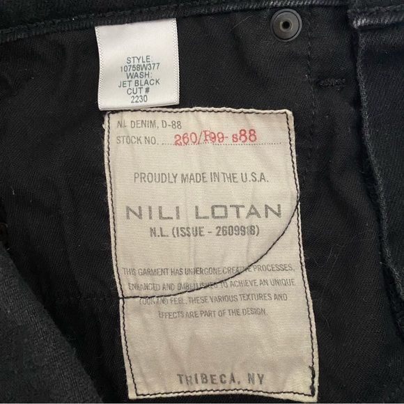 COPY - Nili Lotan Womens High Rise Skinny Jeans Jet Black Reverse Step Hem Fray - Picture 7 of 15